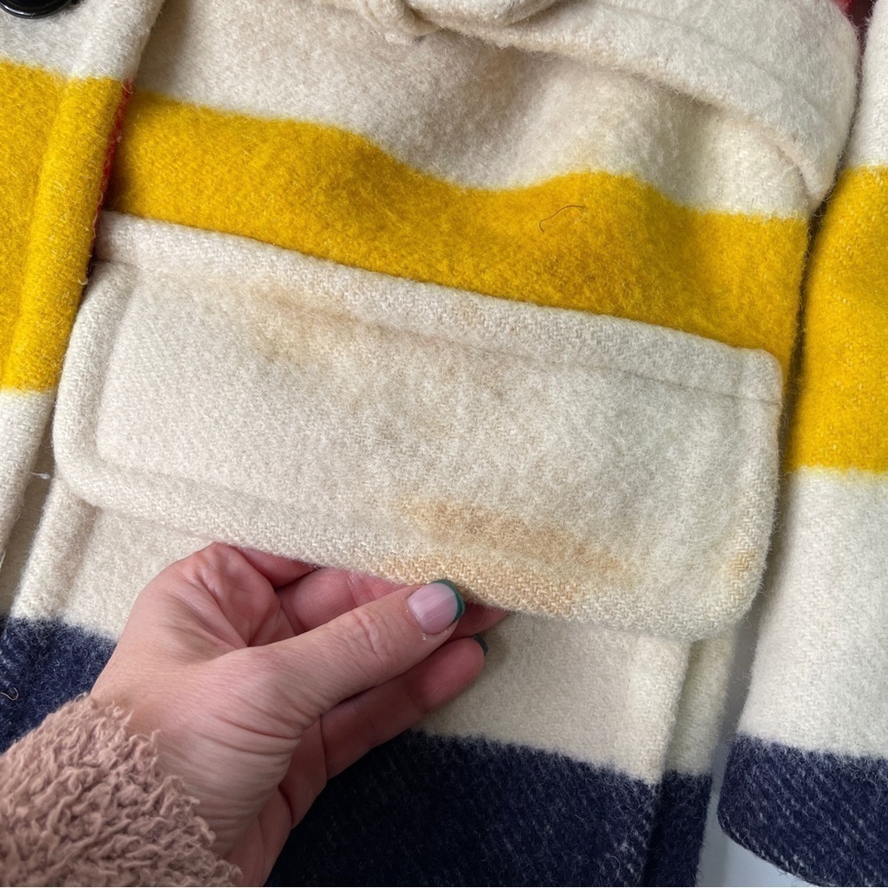 Vintage Hudson's Bay Company Coat 4 Point Blanket Wool Mackinaw Medium - Picture 10 of 17